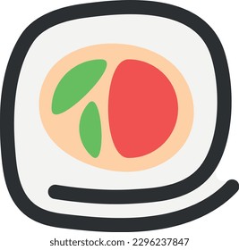 Simple flat vector sushi roll