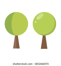 Simple flat vector tree. Illustration on theme of forest, nature, ecology, earth conservation. Print for cover, T-shirt, postcards, business cards. Social media icon