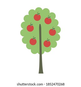 Simple flat vector tree. Illustration on theme of forest, nature, ecology, earth conservation. Print for cover, T-shirt, postcards, business cards. Social media icon