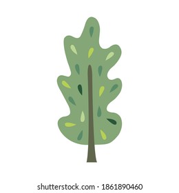 Simple flat vector tree. Illustration on theme of forest, nature, ecology, earth conservation. Print for cover, T-shirt, postcards, business cards. Social media icon