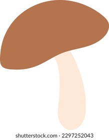 Simple flat vector wild mushroom