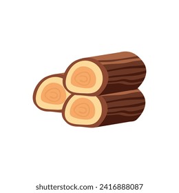 simple flat vector wooden logs