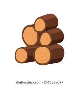 simple flat vector wooden logs