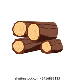 simple flat vector wooden logs
