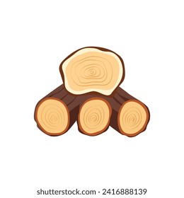 registros de madera de vector plana simple