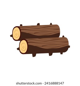 simple flat vector wooden logs