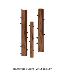 simple flat vector wooden logs
