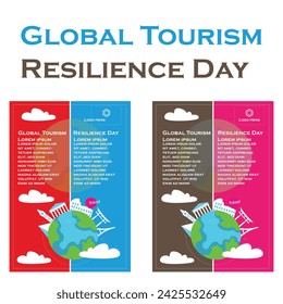 Simple flat victor Global Tourism Resilience Day design.