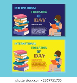 Simple flat victor International Day of Education design