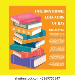 Einfache flache Siegerin Internationaler Tag der Bildung Design