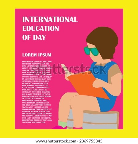 Simple flat victor International Day of Education design