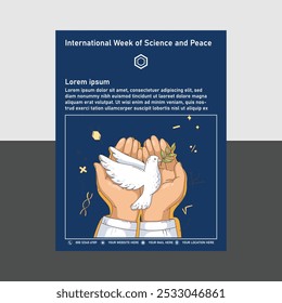 Simple flat victor International Week of Science and Peace design