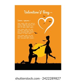 Simple flat victor Valentine's Day design.