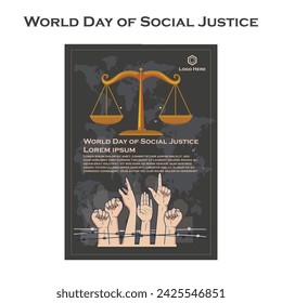 Simple flat victor World Day of Social Justice design.