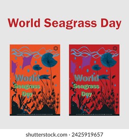 Simple flat victor World Seagrass Day design