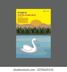 Simple flat victor World Wetlands Day design