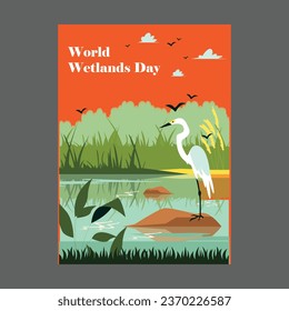 Simple flat victor World Wetlands Day design