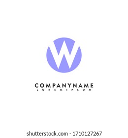 simple flat W logo  letter creative design concept, vector illustration.