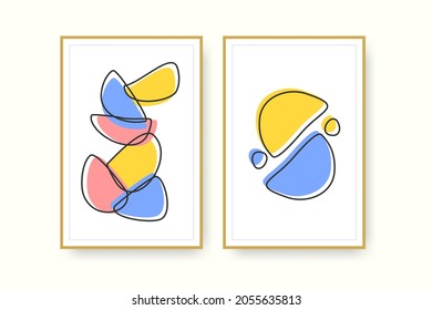 Simple flat wall decoration with color stone pile shape