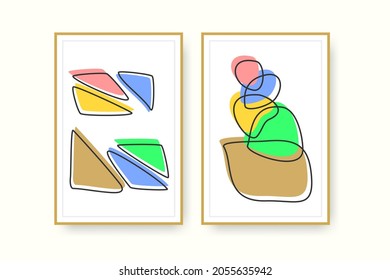 Simple flat wall decoration with color stone pile shape. vector ilustration