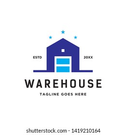 simple flat warehouse logo icon vector template