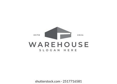 simple flat warehouse logo vector design template with modern and unique styles. vintage custom warehouse logo design vector ideas.