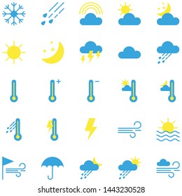 Simple Flat Weather icons set, Vector