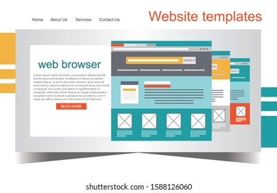 Simple flat website templates - Illustration