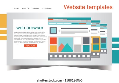 Simple flat website templates - Illustration