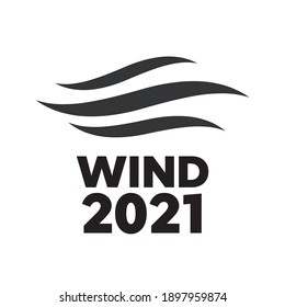 Simple flat wind pictogram. Cold weather symbol. Air icons vector set