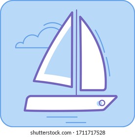simple flat yachting icon. outdoor sport activity. 