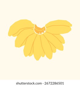 Simples Plano Amarelo Daisy Blossom Decorativo Isolado Elemento Floral