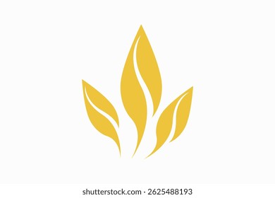 Simple flat yellow flower logo 