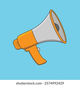 Simple Flat yellow megaphone Illustration