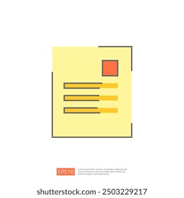 A simple, flat, yellow and red document icon with a black outline, isolated on a white background. Perfect for use in web design, app design, and other projects.