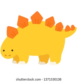 Simple and flat yellow Stegosaurus