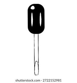 Simple Flathead Screwdriver Illustration on Black