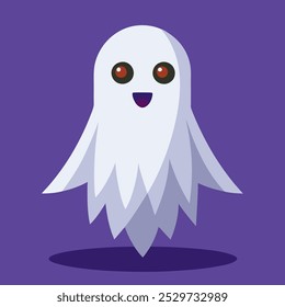 Um simples ícone fantasma de estilo plano, representando um espírito assustador para projetos de Halloween. Perfeito para decorações, convites e projetos temáticos assombrados