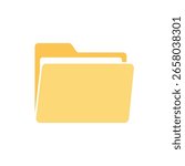 A simple, flat-style graphic of a yellow manila folder. The icon features a tab for labeling and rounded corners, representing digital or physical file organization.