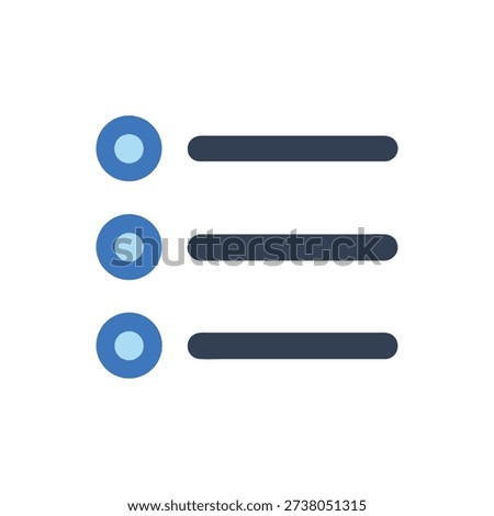 A simple flat-style illustration with three blue checklist icons on a White Background. The checklist is rounded and well-spaced.