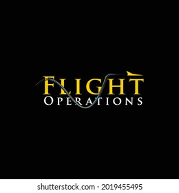 simple flight typography vector logo