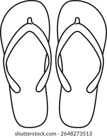 Ícone simples de vetor de contorno de sapato de flip flop
