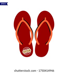 Simple flip flops design with white background. Vector