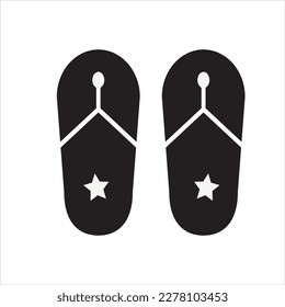 simple flip-flops silhouette vector illustration
