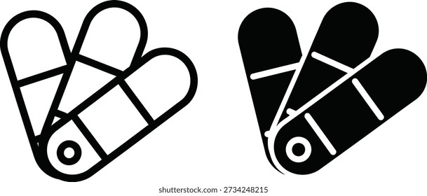 Simple flipper designs in black and white