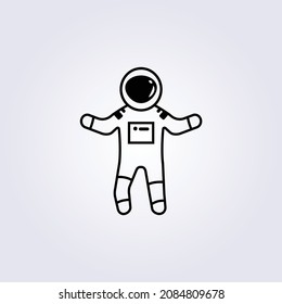 ilustración simple de línea astronauta flotante , vector, icono, símbolo, logotipo, diseño de plantilla gráfico para impresión, ropa, camiseta, gorro