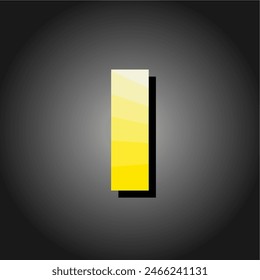 Simple floating yellow letter I