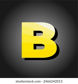 Simple floating yellow letter b 