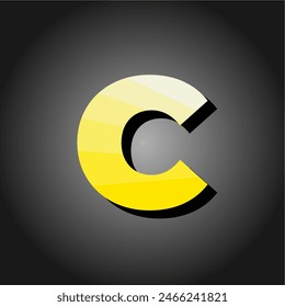 Simple floating yellow letter C 