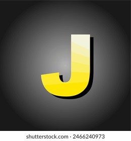 Simple floating yellow letter j 